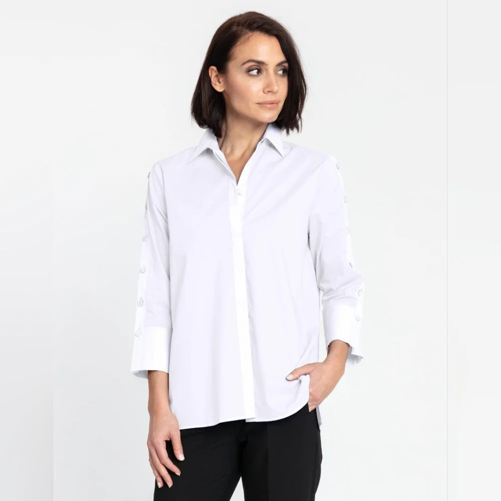 HINSON WU Eleanor 3/4 Sleeve Printed Shirt - Picture 2 of 11